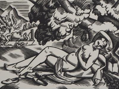 Paul VERA : L’Eté, 1924 - Bois gravé original signé 2