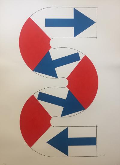 Kumi SUGAI - S (Flèches bleues) - Lithographie signée au crayon 2