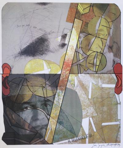 Hervé TELEMAQUE - Pierre qui roule,hommage à Pierre Boulez ,1991 - Affiche signée au feutre 2