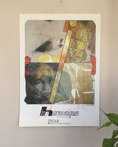 Hervé TELEMAQUE - Pierre qui roule,hommage à Pierre Boulez ,1991 - Affiche signée au feutre 2
