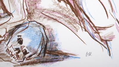 Oskar Kokoschka - Les perspectives de la mort... - Le Bal masqué, 1967-  Original hand signed lithograph 2