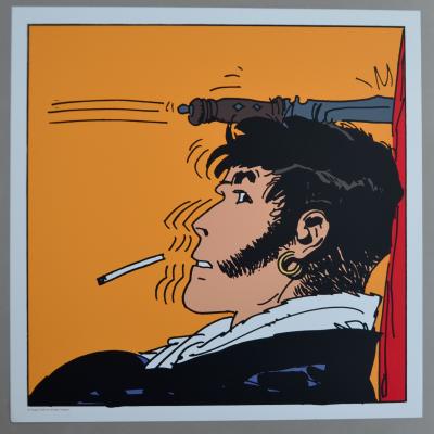 Hugo PRATT - Corto Maltese couteau, 1990 - Sérigraphie 2