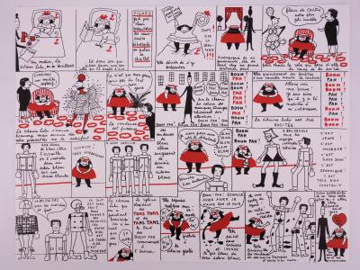 Yves SAINT LAURENT : La vilaine Lulu chez Christian Dior, 1985 - Lithographie 2