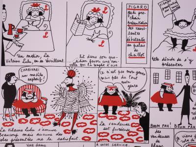 Yves SAINT LAURENT : La vilaine Lulu chez Christian Dior, 1985 - Lithographie 2