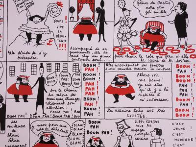 Yves SAINT LAURENT : La vilaine Lulu chez Christian Dior, 1985 - Lithographie 2