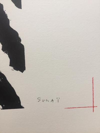 Kumi SUGAI - S (Flèche jaune), 1990 - Lithographie avec gaufrage signée au crayon 2