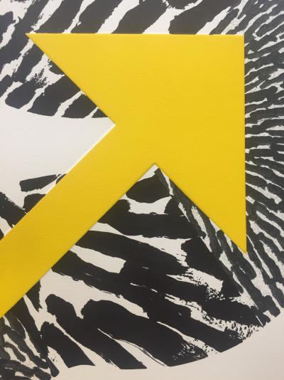 Kumi SUGAI - S (Flèche jaune), 1990 - Lithographie avec gaufrage signée au crayon 2