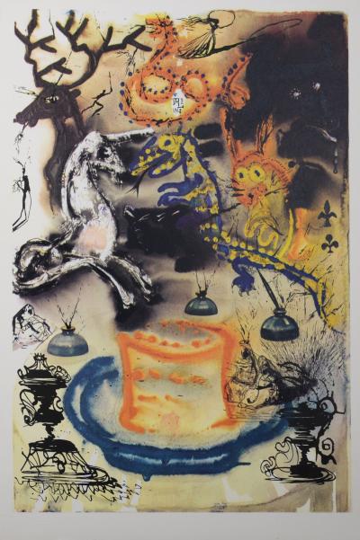 Salvador DALI - Who stole the tarts?, 1969 - Original heliogravure 2
