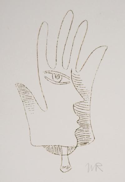 Man RAY : Main surréaliste, Jacqueline, 1969 - Gravure originale signée au crayon 2