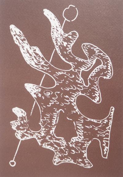 Man RAY : Figure onirique en marron, Marie, 1969 - Photolithographie originale 2