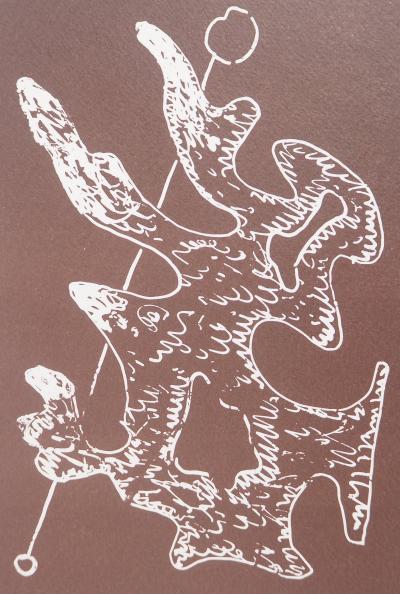 Man RAY : Figure onirique en marron, Marie, 1969 - Photolithographie originale 2