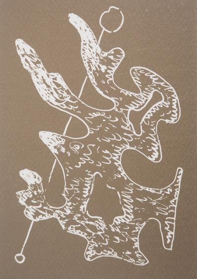 Man RAY : Figure onirique en vert, Marie, 1969 - Photolithographie originale 2