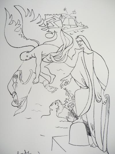 Jean COCTEAU - Saint Pierre marchant sur l’eau - Lithographie signée 2