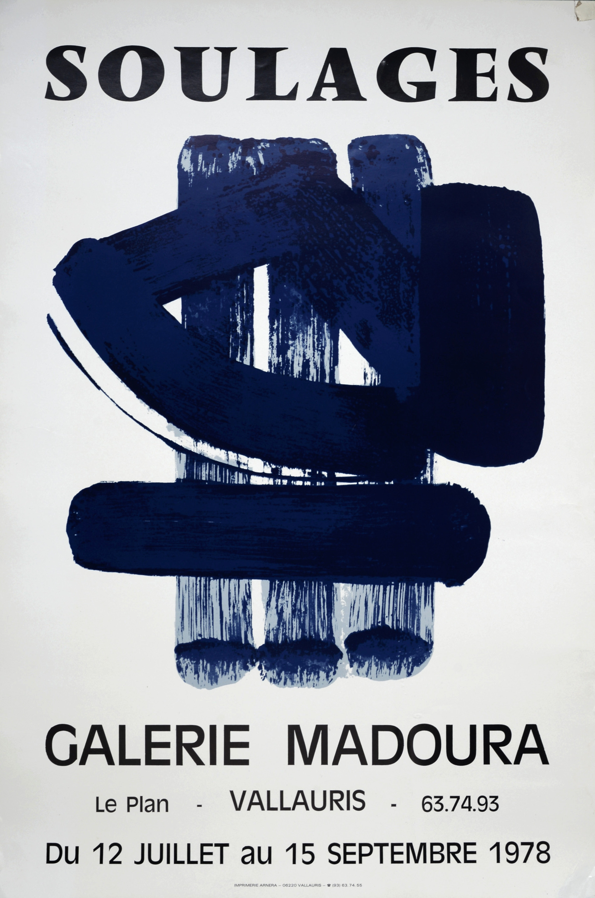 Pierre SOULAGES - Soulages - Galerie Madoura 1978 Vallauris - Original ...