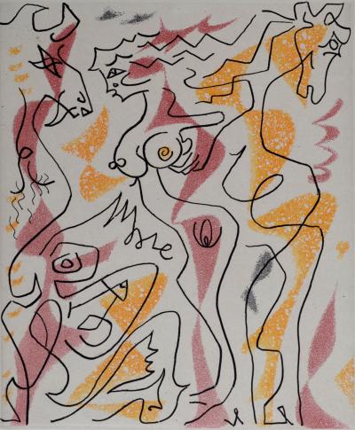 André MASSON - Composition, 1965 - Gravure originale signée à la main 2