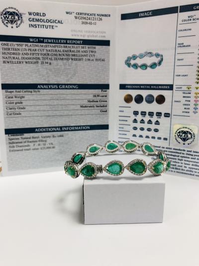 Platinum emerald and diamond bracelet 2
