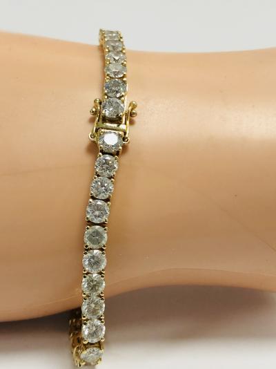 14ct yellow gold diamond tennis bracelet 2