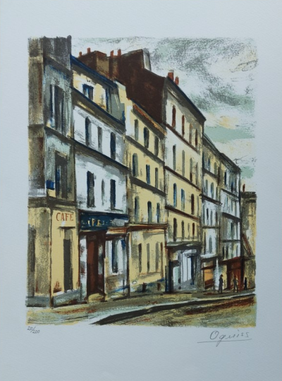 Takanori Oguiss Rue Vilin Paris  Lithographie originale - signée numerotée 2