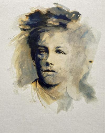 Ernest PIGNON-ERNEST - Portrait de Rimbaud - Estampe originale signée dans la planche 2