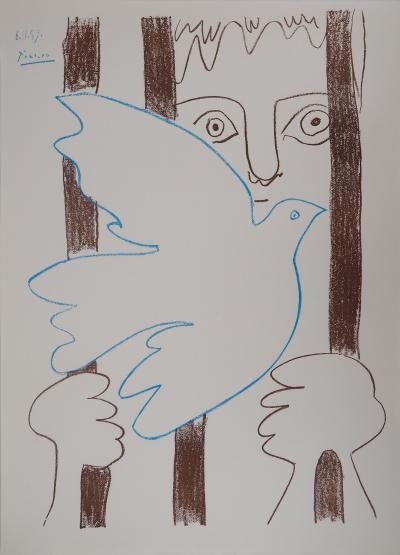Pablo PICASSO : Liberté à la colombe (Amnistia), 1957 - Lithographie signée 2