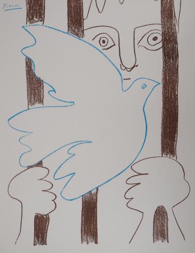 Pablo PICASSO : Liberté à la colombe (Amnistia), 1957 - Lithographie signée 2
