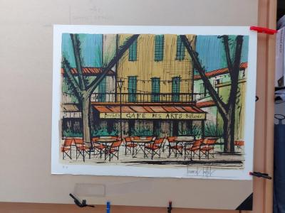 Bernard BUFFET - St Tropez café des arts, 1979 - Lithographie signée au crayon 2