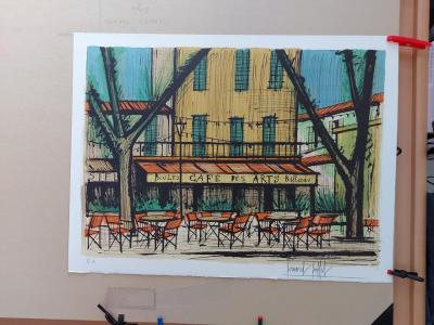 Bernard BUFFET - St Tropez café des arts, 1979 - Lithographie signée au crayon 2