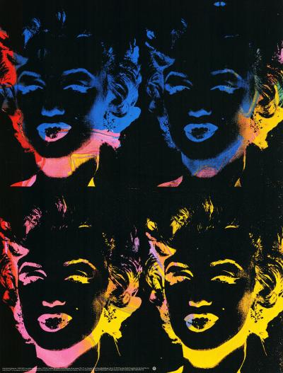 Andy WARHOL (d’après) - Quatre Marilyns multicolores - Impression d’art 2