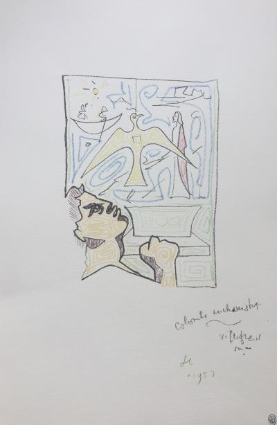 Jean COCTEAU - Colombe Eucharistique - Lithographie 2