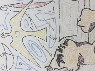 Jean COCTEAU - Colombe Eucharistique - Lithographie 2