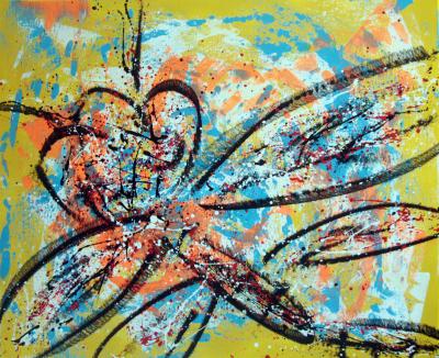 HAYVON - libellule dragonfly, 2021 - Technique mixte sur toile 2