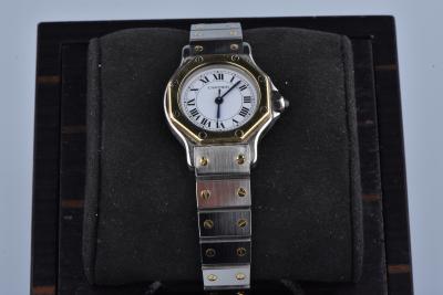 Montre Cartier Santos Octogonale en or jaune 18 carats et acier 2