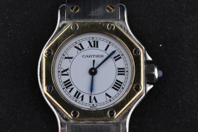 Montre Cartier Santos Octogonale en or jaune 18 carats et acier 2