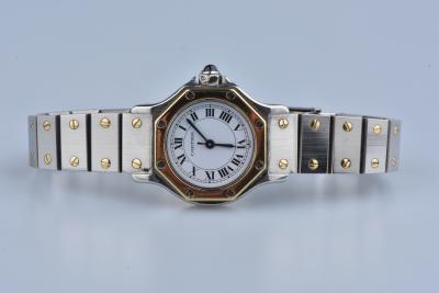Montre Cartier Santos Octogonale en or jaune 18 carats et acier 2