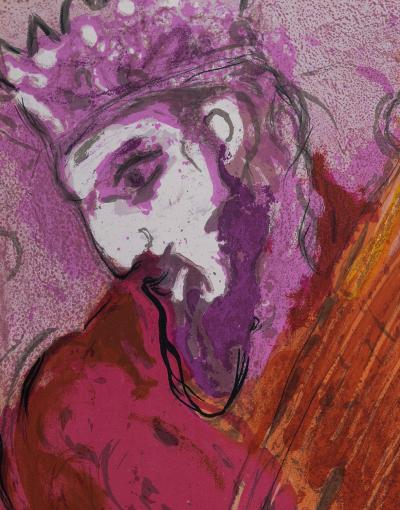 Marc CHAGALL - La Bible: David à la harpe, 1956 - Lithographie originale 2