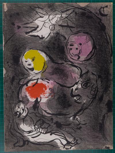 Marc CHAGALL - La Bible: Le Prophète Daniel avec les lions, 1956 - Lithographie originale 2