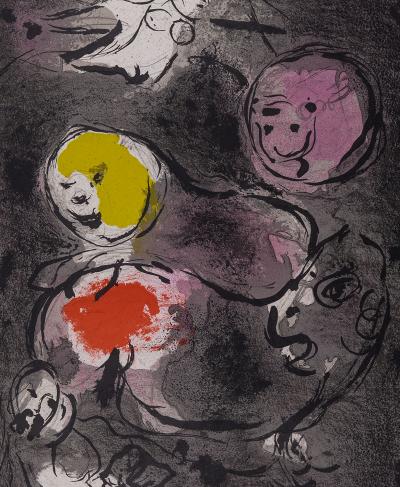 Marc CHAGALL - La Bible: Le Prophète Daniel avec les lions, 1956 - Lithographie originale 2