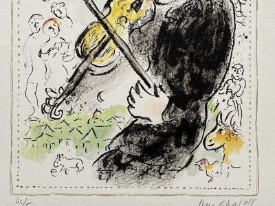 Marc CHAGALL - Violiniste au coq, 1982 - Originallithographie mit Bleistift signiert und nummeriert 2