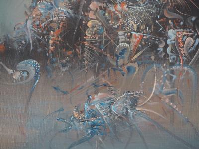 Marc JANSON - Mer surréaliste - Huile sur toile, Signée 2
