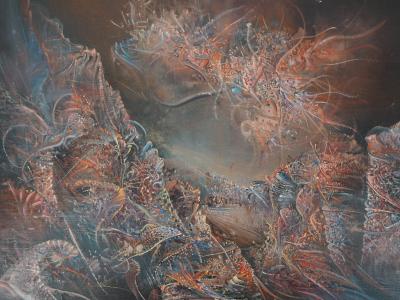 Marc JANSON - Surrealist landscape - Oil on canvas, Signed 2