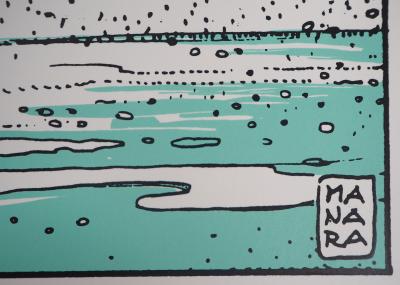 Milo MANARA - Sirène dans les flots - Sérigraphie originale, Signée 2