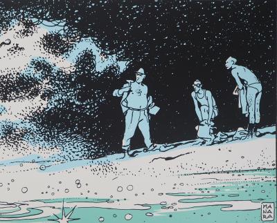 Milo MANARA - Sirène dans les flots - Sérigraphie originale, Signée 2