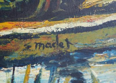 Elisée MACLET - L’arrivée au village - Huile sur panneau signée 2