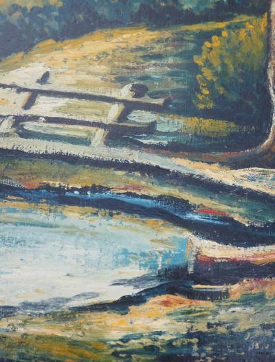 Elisée MACLET - L’arrivée au village - Huile sur panneau signée 2