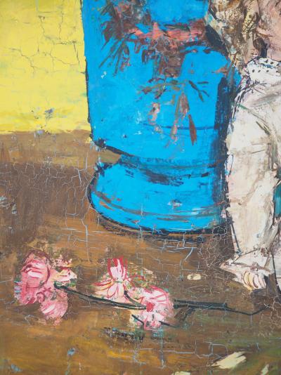 Françoise ADNET - Le vase bleu - Huile sur toile signée 2