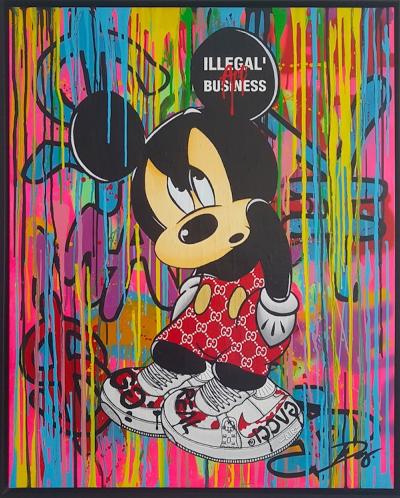 Illegalartbusiness - Mickey Gucci Raining, 2020 - Technique mixte sur toile 2