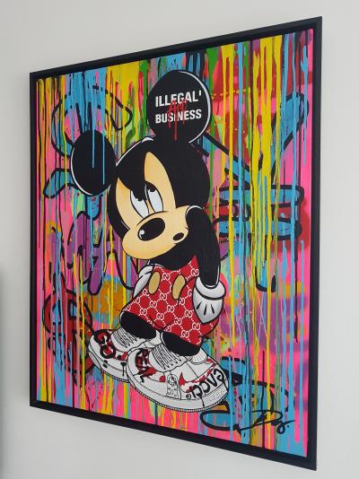 Illegalartbusiness - Mickey Gucci Raining, 2020 - Technique mixte sur toile 2