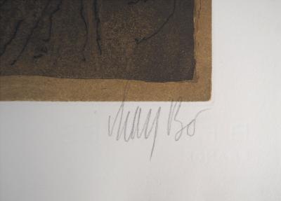 Lars BO : L’Arrivée du cavalier, 1975 - Gravure originale signée au crayon 2