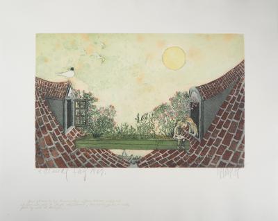 Lars BO : La Lecture du jour, 1969 - Gravure originale signée au crayon 2