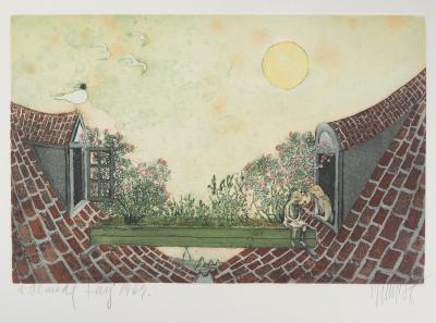 Lars BO : La Lecture du jour, 1969 - Gravure originale signée au crayon 2